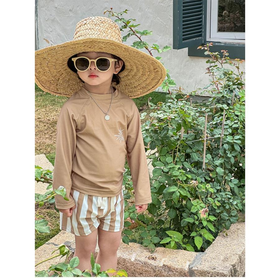 キッズ水着 男の子 セパレート 長袖 上下セット 水着 ボーイズ 子供 男の子 水着 ショートパンツ ベビー水着 ハーフパンツ スクール水着 韓国風 スイムスーツ