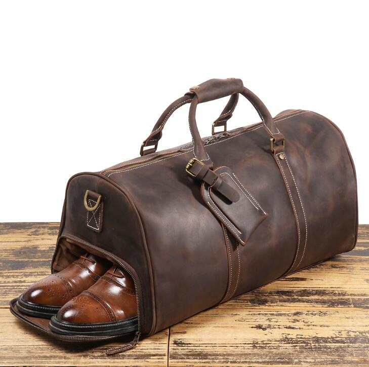 乐天商城 - ボストンバッグ 本革 メンズ 高級本革 光沢 旅行鞄 レザー 小旅行 トラベルバング 男女兼用 旅行 出張 底鋲付き 機内持ち込み ゴルフ鞄