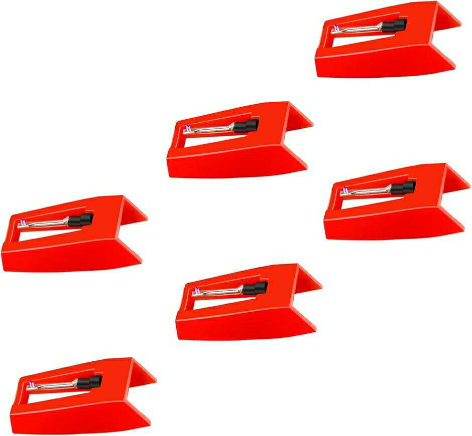 乐天商城 - レコードプレーヤー用交換針 6個セット レコード針 交換用レコード針 丸針 MDM (レッド)