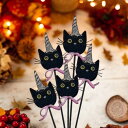 黒猫ピック hp-6105pu パープル 黒 ねこ かわいい ハロウィン ハロウィーン秋 飾り ガーデニング ガーデン 庭づくり
