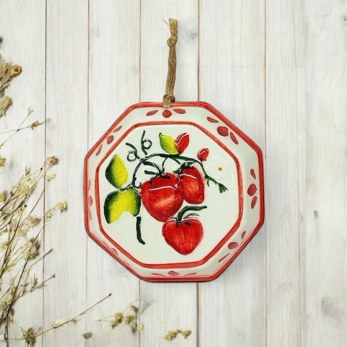 ウォールデコレーション ストロベリー いちご イチゴ 苺 ヨーロッパ製 イタリア製 陶器 壁飾り カラフル かわいい インテリア オブジェ BRE-195S-ST