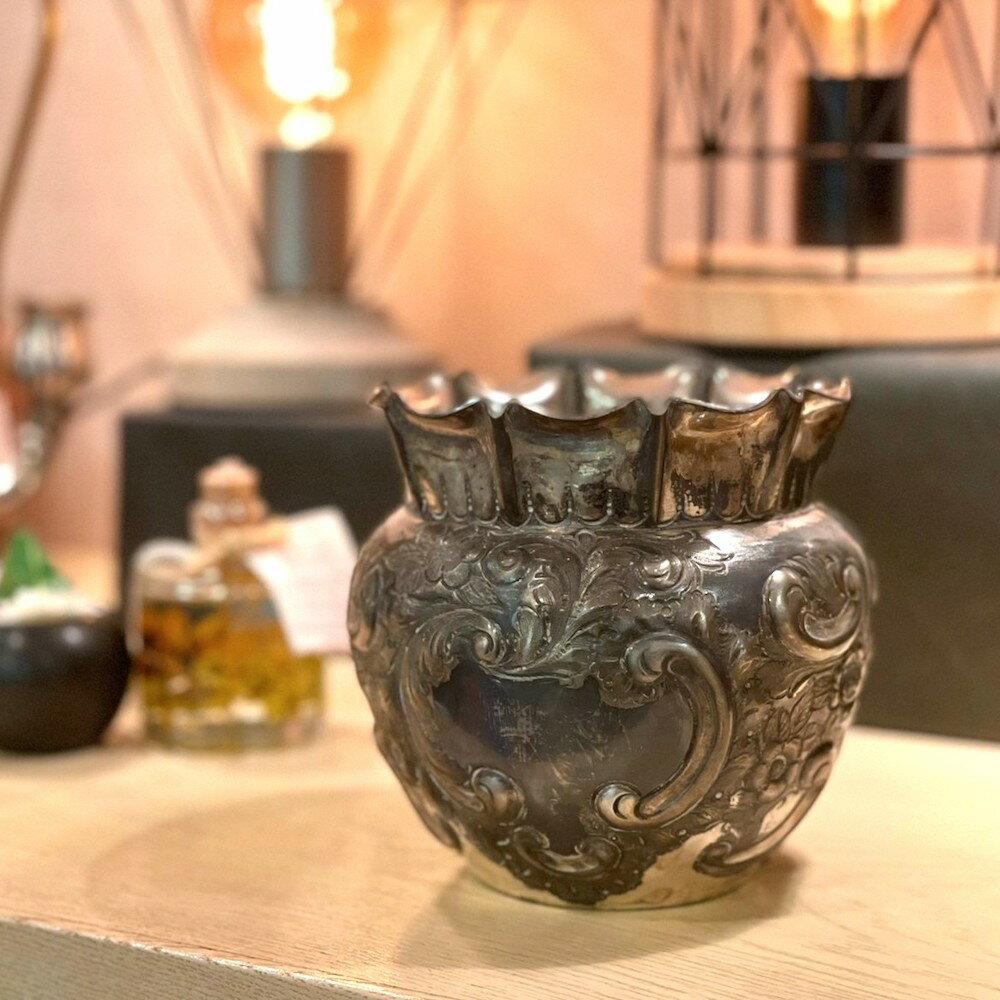 ポット トレイ silver plate 銀メッキ イギリス インテリア アンティーク レトロ 一点もの ヴィンテージ ディスプレイ 上品 クラシック