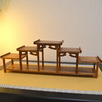 珍品棚飾り棚小棚木製シェルフ収納ラック茶器花器オブジェニッチアンティーク風中国風インテリアディスプレイ【送料無料】
