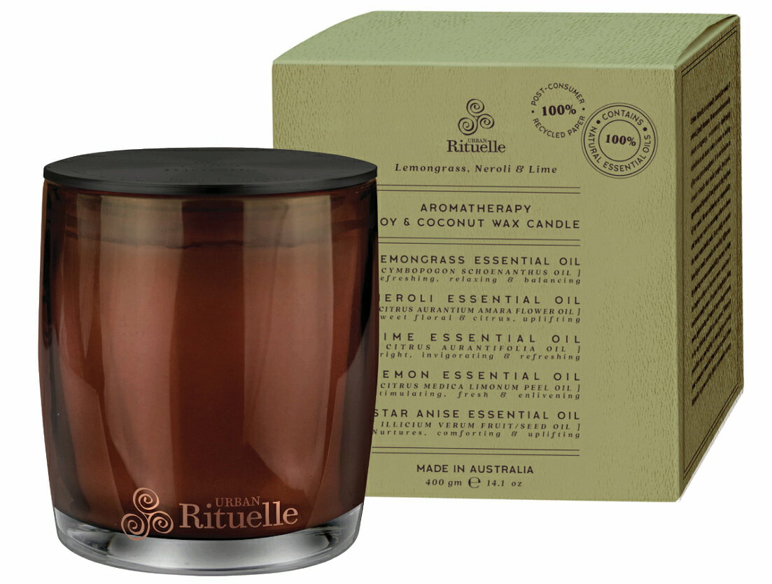 【Urban Rituelle / アーバン リチュエル】Natural Remedy ナチュラルレメディ SOY & COCONUT CANDLE ソイ＆ココナッツキャンドル｜ 香り ルームフレグランス 高級 玄関 キャンドル オーストラリア