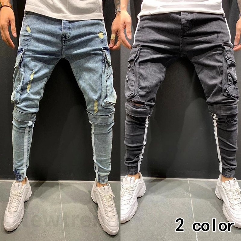 ボトムス ジーパン ダメージ加工 スキニーデニム アンクルパンツ スキニーパンツ ダメージジーンズ メンズ メンズ ジーンズ