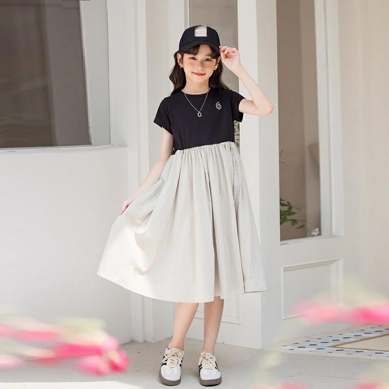 女の子 大きいサイズ 小学生 ワンピース 子供服 きれいめ 半袖 中学生 韓国子供服 ...
