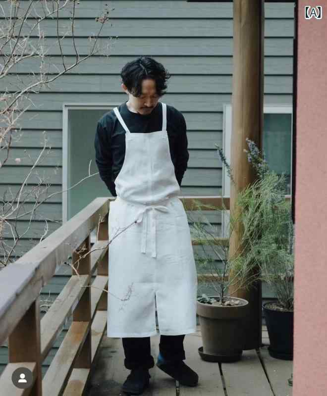 アート 綿 マニキュア サスペンダー ベーキング スリット カバーオール キッチン 花屋 韓国 バリスタ エプロン