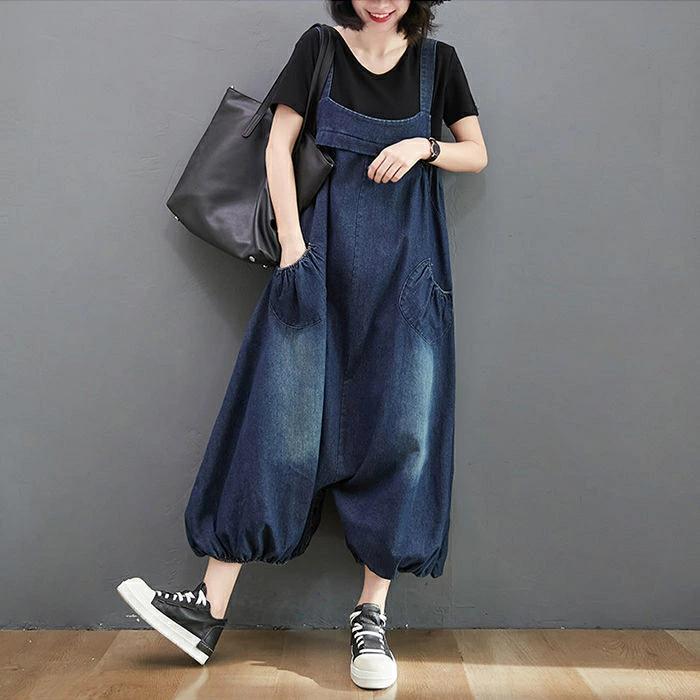 ボトムス 夏 オールインワン 大きいサイズ パンツ ゆるサロペット 春 カジュアル オーバーオール デニムサロペット レディース