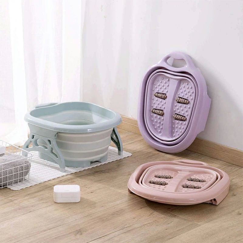 家庭用 どこでも足湯 フットケア 折りたたみ 足の冷え対策 プレゼント フットバス 足湯バケツ 疲労軽減 軽量 収納便利 足の浴槽