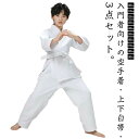 合気道 初心者 空手道着 道衣 空手着 男女兼用 3点セット 柔道着 大人 道着 ジュニア 練習用 授業用 子供 白帯付き 上下セット