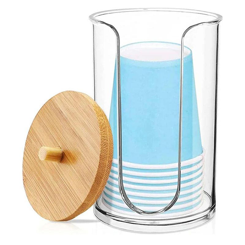 Other Tableware - 3点セット 紙コップホルダー カップホルダー カップディスペンサー 紙コップ収納 透明 カバー付き 使い捨てカップホルダー コー