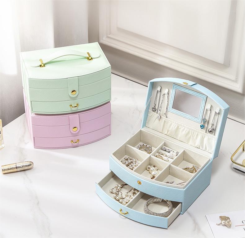 アクセサリーケース ジュエリーボックス 宝石箱 大容量 収納 贈り物 ミラー付き アクセサリー　アクセサリーボックス ジュエリー