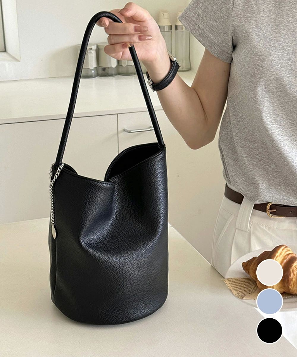 乐天商城 - オフィ 縦型 ワンストラップ 大人 ハンドバッグ オルチャン 通勤 かわいい バケットバッグ フェイクレザー 手提げ鞄 レディース