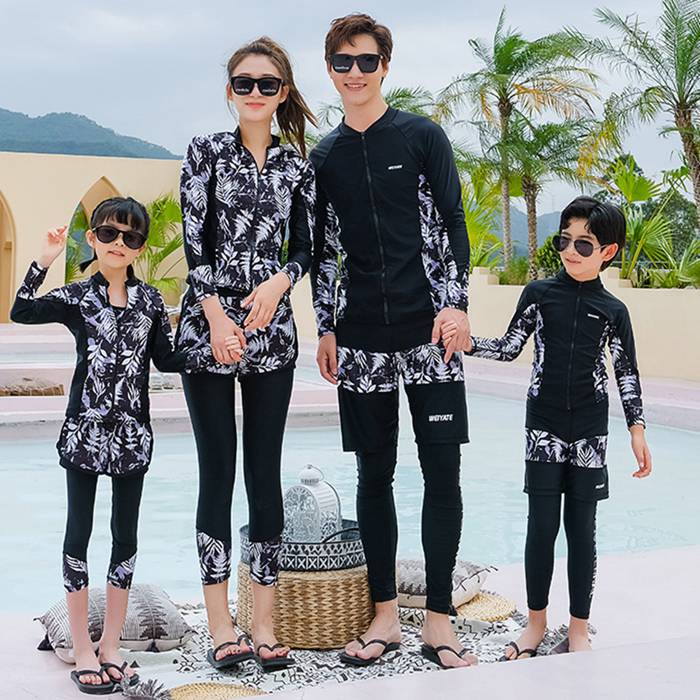 【子供ページ】親子ペア 水着 フィットネス水着 セパレート タンキニ 親子お揃い 体型カバー おしゃれ 長袖 ラッシュガード リンクコーデ 親子 ペアルック お揃い リゾート 海 プール 男の子 女の子 海水浴 親子コーデ 夏 セット 水遊び レディース メンズ ミズギ ビーチ