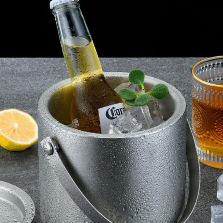 持ち 業務用 家庭用 プロ仕様 蓋＋トング付き 大容量 二重構造 氷入れ ステンレス アイスバケット 溶けない アイスペール 3L 2L