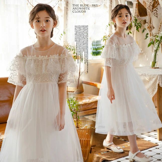 白ドレス 白ワンピース 女の子 ワンピース ホワイト こども服 キッズ リゾートワンピース サマードレス 子供 ドレス