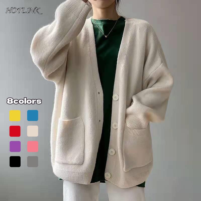ゆったり 通勤 羽織り カーディガン ニット 前開き 通学 レディース 春秋 春 セーター ニットカーディガン アウター カラー 長袖(4)