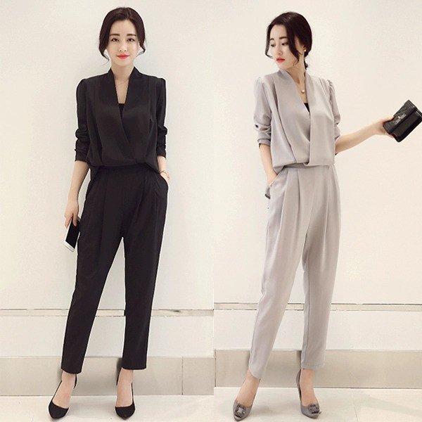 Suits For Job Interviews - ママ Vネック セットアップ 卒園式 パンツスーツ 入学式 卒園式