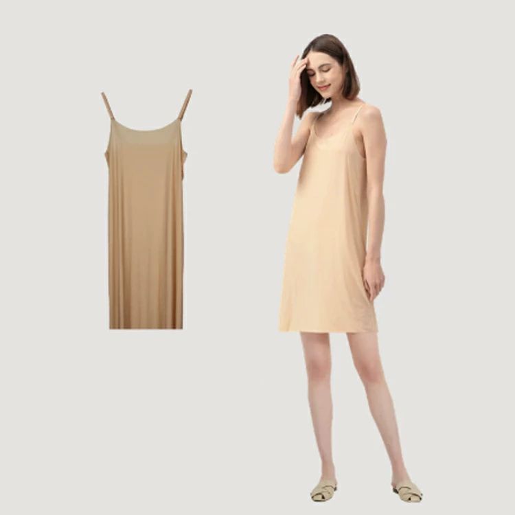 冷感インナー 極薄 キャミソール シ ロング ルームウェア キャミソール 冷感 スリップインナー ペチワンピ ペチコート ひんやり