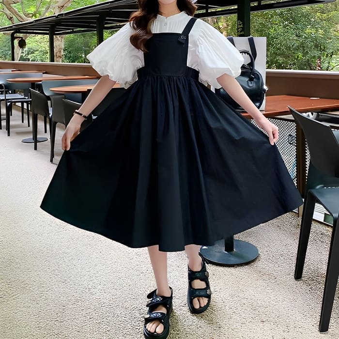 ワンピーススーツ ブラウス ワンピース 女の子パフスリーブ セットアップ 春夏 小学生 2点セット カジュ フォーマル キッズ 半袖