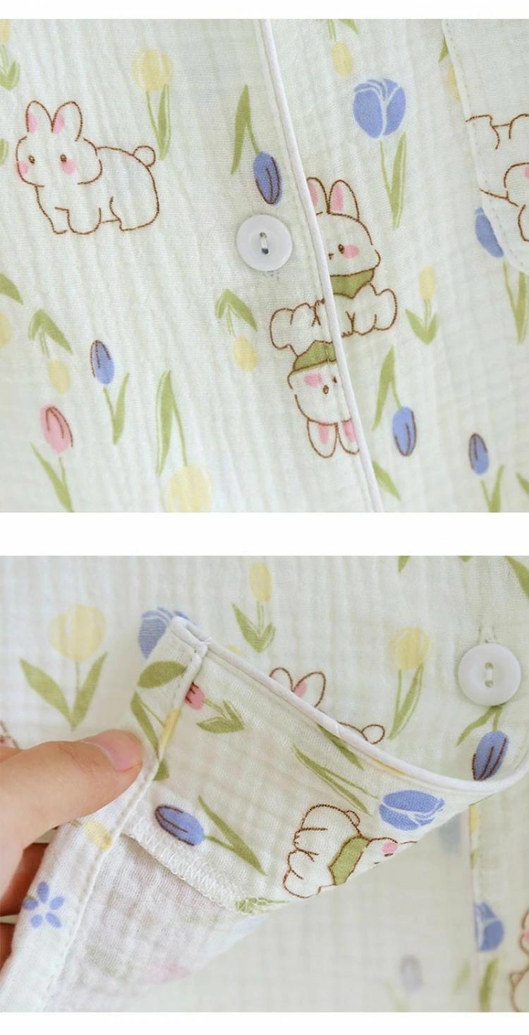 パジャマ 半袖綿100% ダブルガーゼルームウ...の紹介画像3