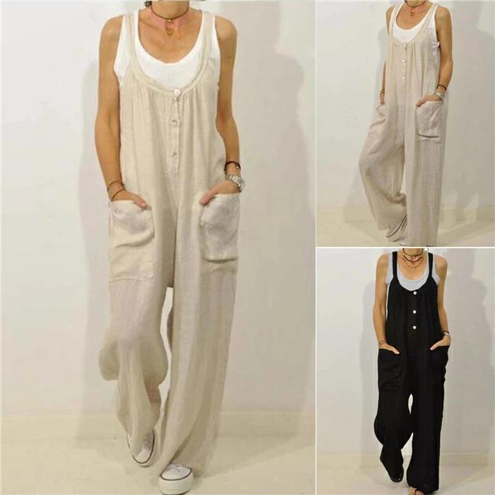 大きいサイズ オーバーオール レディースロング丈 ロングズボンめ パンツ ゆったり ワイドパンツ 春夏新作