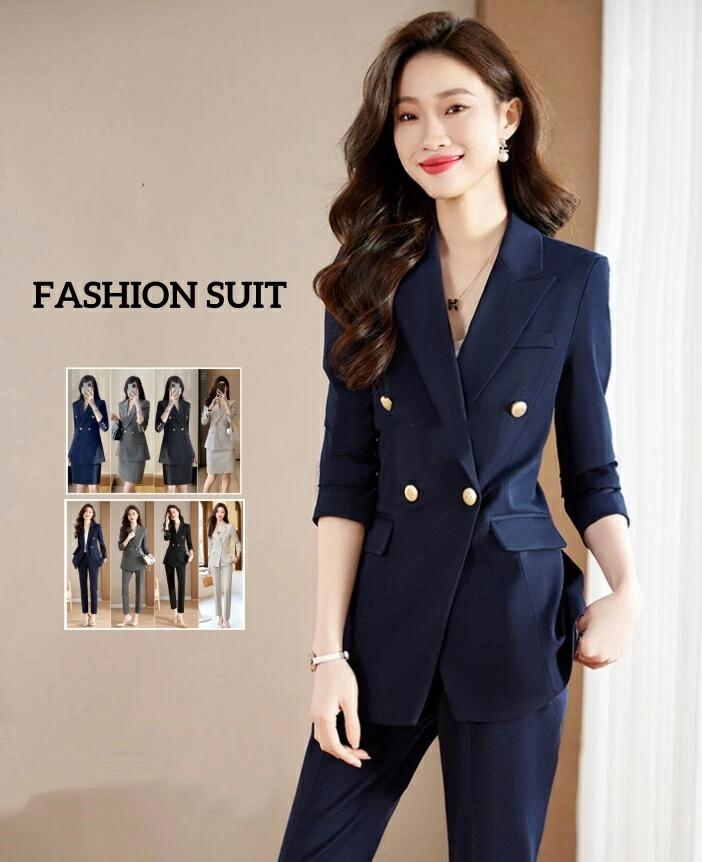 ★素材：ポリエステルなど ★カラー：写真通り ★セット内容：ジャケット＋パンツ／スカート ★伸縮性：なし ★生地厚さ：普通 ★柔らかさ：柔らかい ★付属品：なし ★サイズ(CM)：写真通り 注意事項： ★製造中（縫製、染色など）により商品において色味や柄、サイズに若干の誤差や、 生地を織る際に糸の継ぎ目や多少のほつれ等が生じる場合がございますが、品質上の問題ではございませんので、ご了承の上お買い求めくださいませ。 ★発送上の状態によって商品がシワになる場合がございます。予めご了承くださいませ。 ★サイズは平置きでの実寸になっております。1-3cmの誤差がある場合がございます。予めご了承下さいませ。 ★撮影の照明やスマホ機種が異なる為、画質等の関係上に色合いが実際の商品と若干違うこともあるかもしれませんが、予めご了承ください。 ★返品を受け付ける条件未開封 未使用のもので、商品ご到着後7日以内に弊社へご連絡お願い致します。 ★商品に不備等がございましたら対応できます。 ★お客様都合の返品返金について返品送料はお客様負担なります。ご了承ください。★素材：ポリエステルなど ★カラー：写真通り ★セット内容：ジャケット＋パンツ／スカート ★伸縮性：なし ★生地厚さ：普通 ★柔らかさ：柔らかい ★付属品：なし ★サイズ(CM)：写真通り 注意事項： ★製造中（縫製、染色など）により商品において色味や柄、サイズに若干の誤差や、 生地を織る際に糸の継ぎ目や多少のほつれ等が生じる場合がございますが、品質上の問題ではございませんので、ご了承の上お買い求めくださいませ。 ★発送上の状態によって商品がシワになる場合がございます。予めご了承くださいませ。 ★サイズは平置きでの実寸になっております。1-3cmの誤差がある場合がございます。予めご了承下さいませ。 ★撮影の照明やスマホ機種が異なる為、画質等の関係上に色合いが実際の商品と若干違うこともあるかもしれませんが、予めご了承ください。 ★返品を受け付ける条件未開封 未使用のもので、商品ご到着後7日以内に弊社へご連絡お願い致します。 ★商品に不備等がございましたら対応できます。 ★お客様都合の返品返金について返品送料はお客様負担なります。ご了承ください。