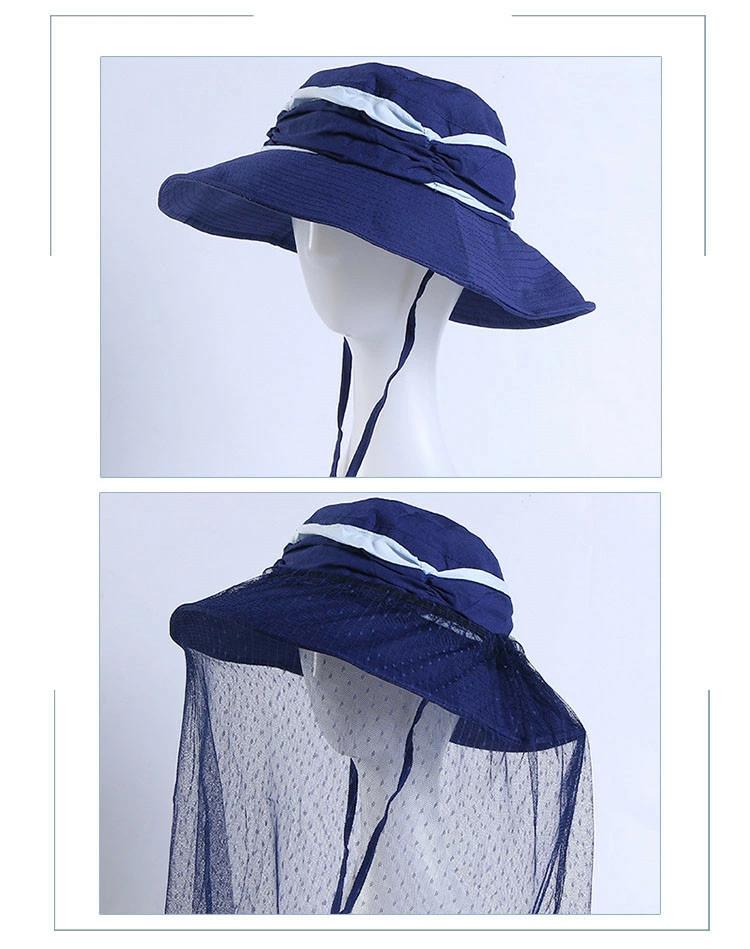 ハチよけ メッシ 登山 日焼け防止 防虫 ネット付き 大人 帽子 通気性がいい 日よけ...