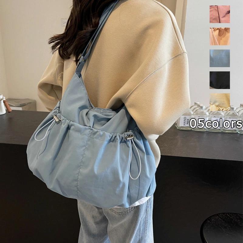 큰 2way 경량 발수 가벼운 대용량 가방 가방 대각선 가방 토트 백 나일론 어깨걸이 대각선 가방 여성 통근 밥