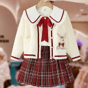 キッズ服 レッド 入学式 かわいい スカート+シャツ キッズ 110-160 学生制服 3点セット ウサギ 2点セット セット カ 可愛い 長袖