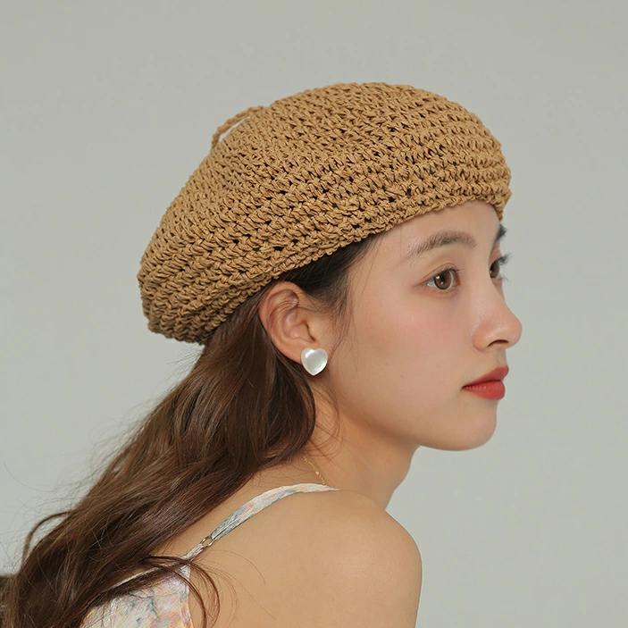 帽子 帽子 女性用 おしゃれ 麻編みハット 遮熱遮光 定番 かわいい レディース 薄型 帽子 きれいめ ベルー コットン ハット 春夏