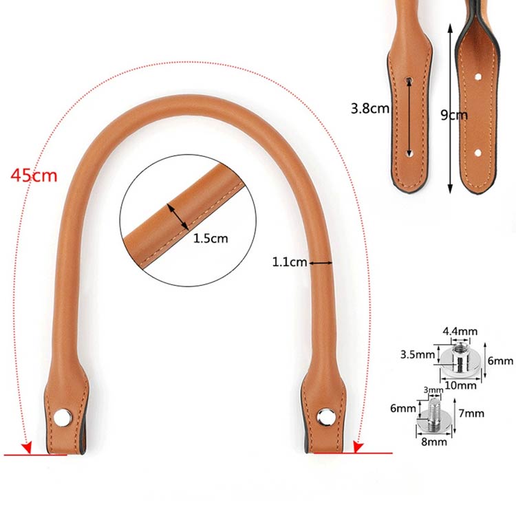 取付簡単 修理用 交換 付け替え DIY 持ち手 茶色 バッグ カシメ 交換用 2本セット ビジネスバッグ 45cm カバン 補修 黒 ハンドル