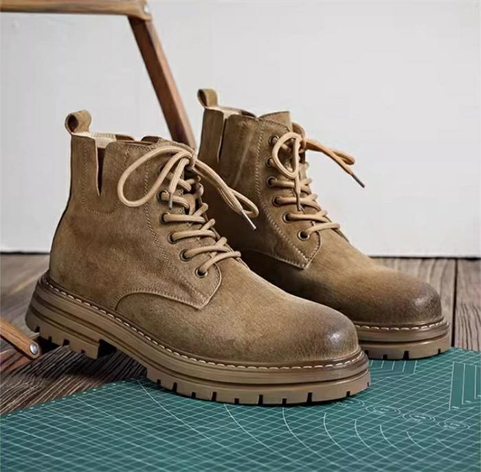 乐天商城 - ショートブーツ 靴 レースアップ フラットヒール ワークブーツ ブーツ シューズ エンジニアブーツ レザーブーツ 本革 メンズ