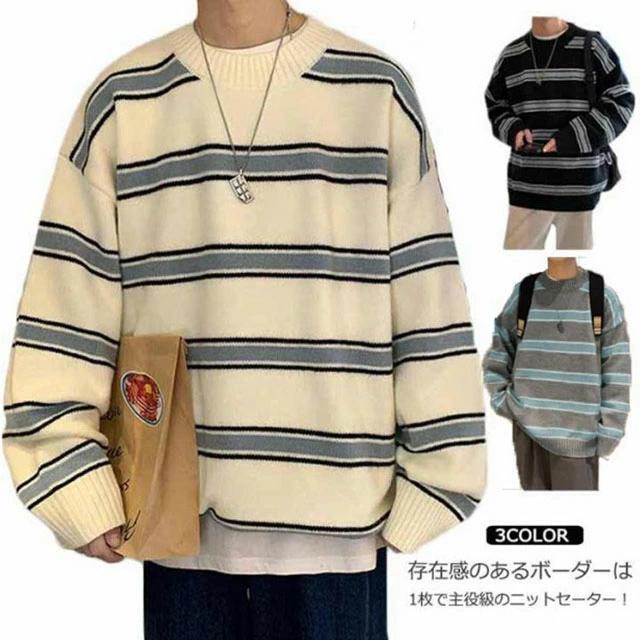 Crew Neck - 冬 ビッグシルエット ファッション 大きいサイズ 冬服 秋服 トップス 厚手 クルーネック 韓国 ゆったり ット 秋 オーバーサイズ