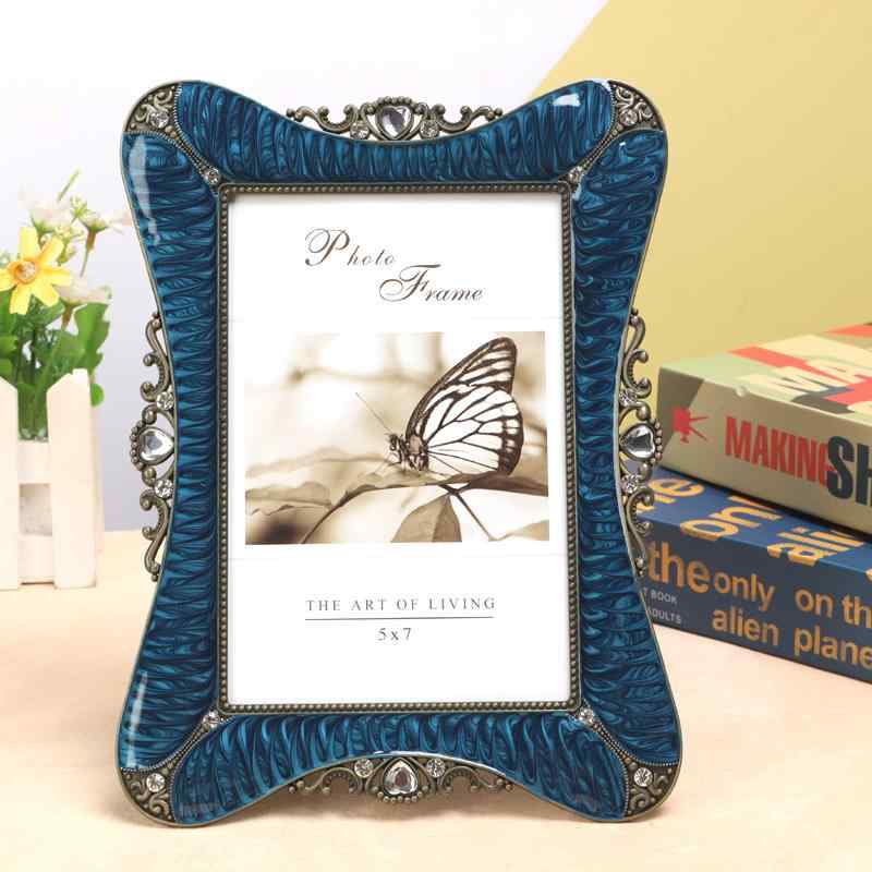 Photo Frame - ラインストーン 写真立て ブルー ホワイト ビンテージ フォトスタンド グリーン レトロ フォトフレーム イエロー アンティーク風