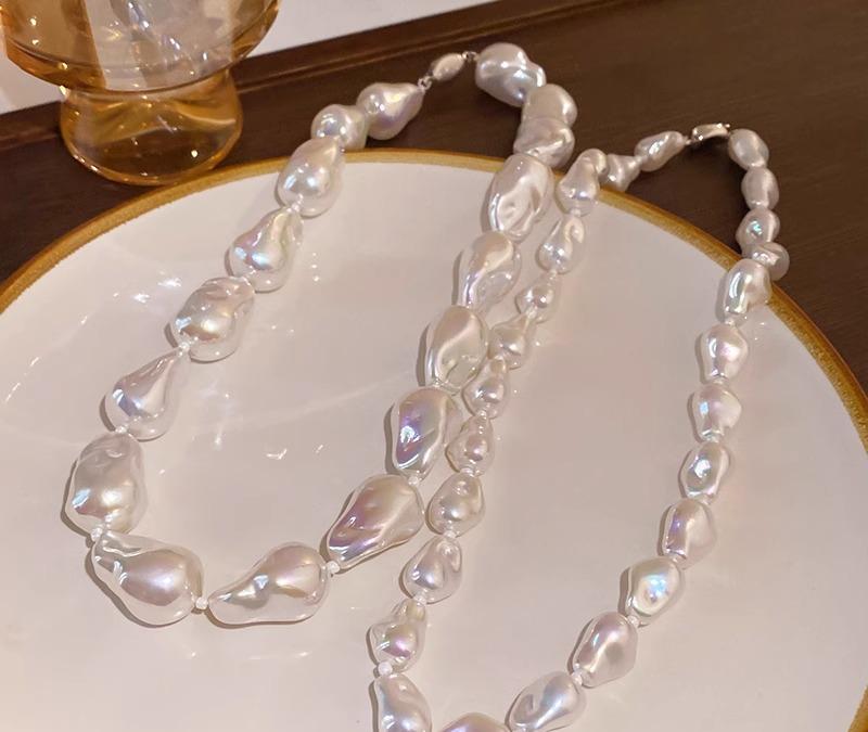 Rhodolite - 重ね付け 選べるサイズ アクセサリー レディース ペンダント パール ネックレス 普 アンティーク風 女性用 ホワイト アクセント