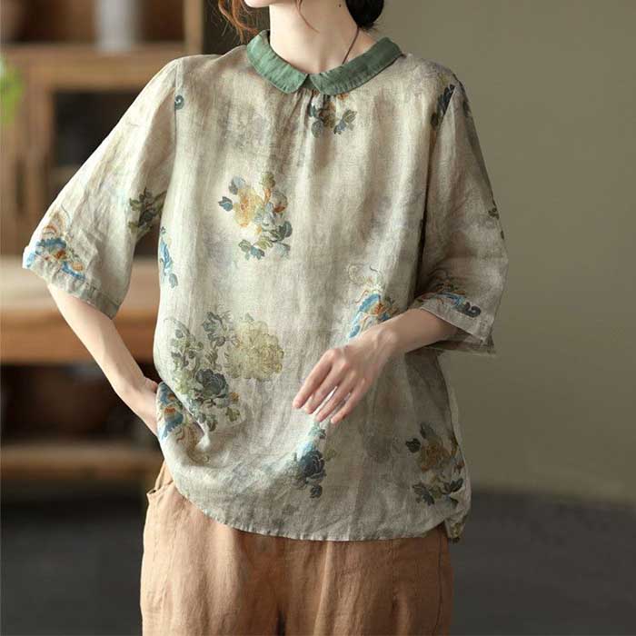 綿 夏 ブラウス 夏トップス 春 トップス 長袖 シャツ 通勤 着痩せ 大きいサイズ カジュアル 可愛い シャツブラウス レディース