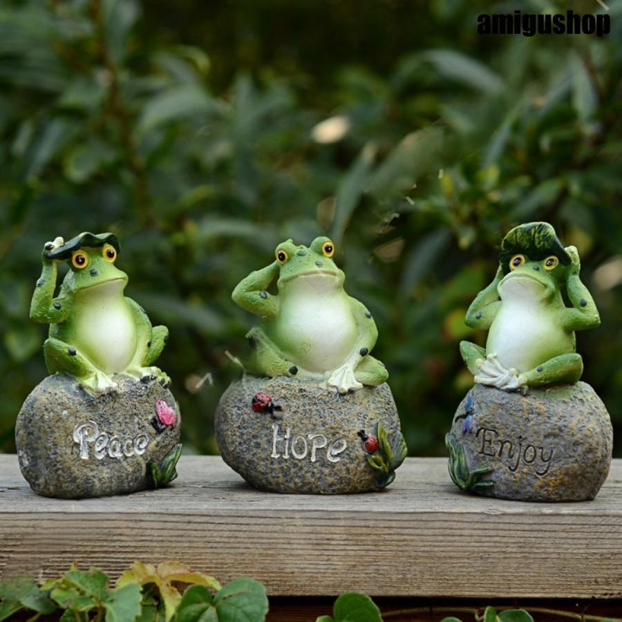 置 かえる オーナメント かわいい アンティーク調 マスコット 3セット カエルの置物 雑貨 インテリアオブジェ かえる カエル置物