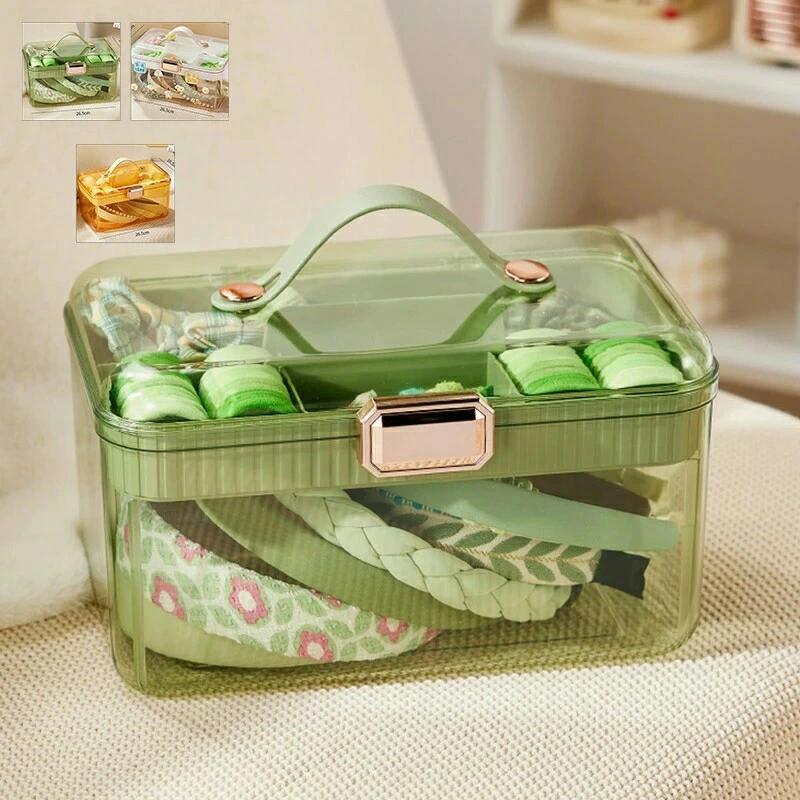 取り外しトレー 送料無料 大容量ジュエリー収納ケース クリア アクセサリーボックス 二層アクセサリー..