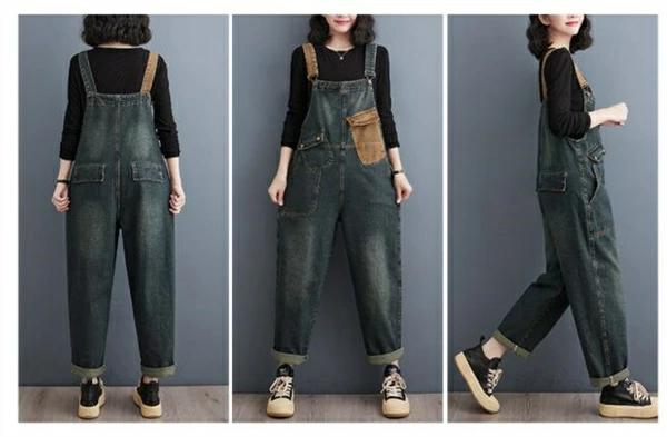 ジーパン サロペ 人 オールインワン ポケットワイド ノースリーブデニムオールインワン パンツ 無地 デニム コットン サロペット