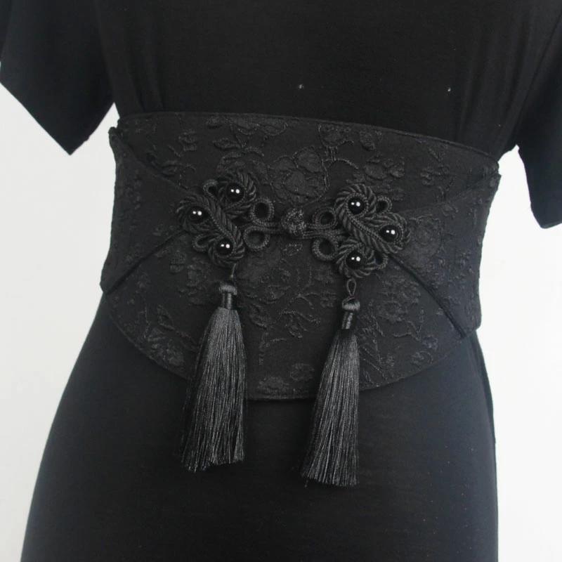 レトロ 和風 コルセット ベル タッセル付き 太ベルト ドレス、シャツ、着物やイブニングドレスにも◎サッシュベルト チャイナ風