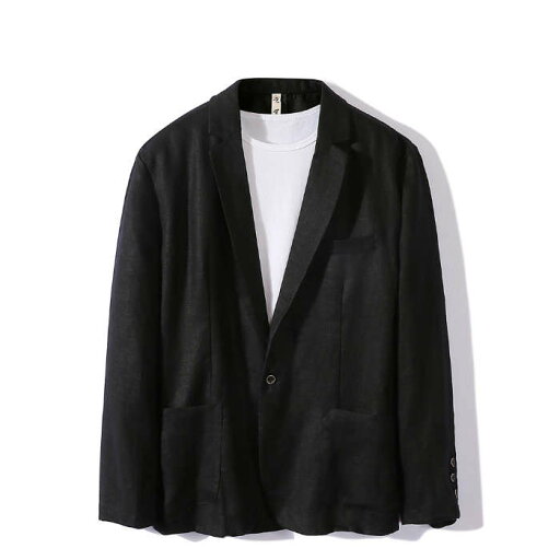 無地 テーラードジャケット ビ 亜麻100% サマージャケット 一つボタン カジュアルジャケット メンズブレザー リネンジャケット