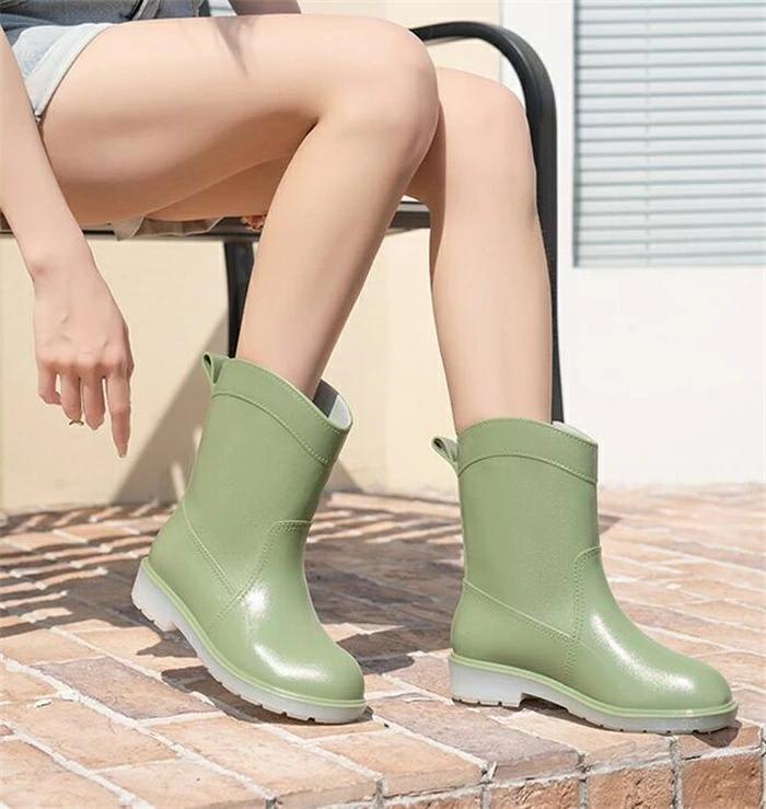 Boots - 防水 レディース ローヒール 雪 レインシューズ レインブーツ 雨 歩きやすい 防水 抗菌 雨靴 梅雨 ショートブーツ 防滑 防臭 レ