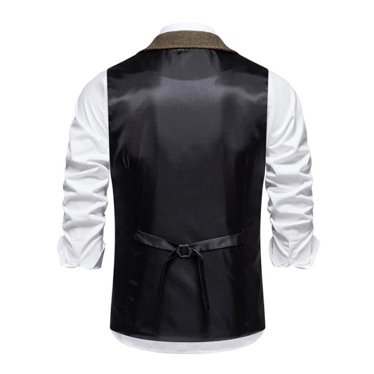 レトロ ビジネス スーツベスト 細身 アメカジ ジレ ジレベスト メンズ スリム ツイード ベスト メンズ フォーマル メンズベスト