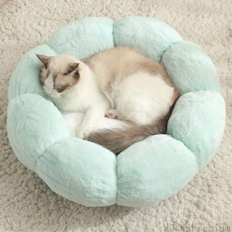 丸型 花型 ペットハウス 犬ベッド 猫ベッド 無地 犬ハウス ネコベッド クッション ...