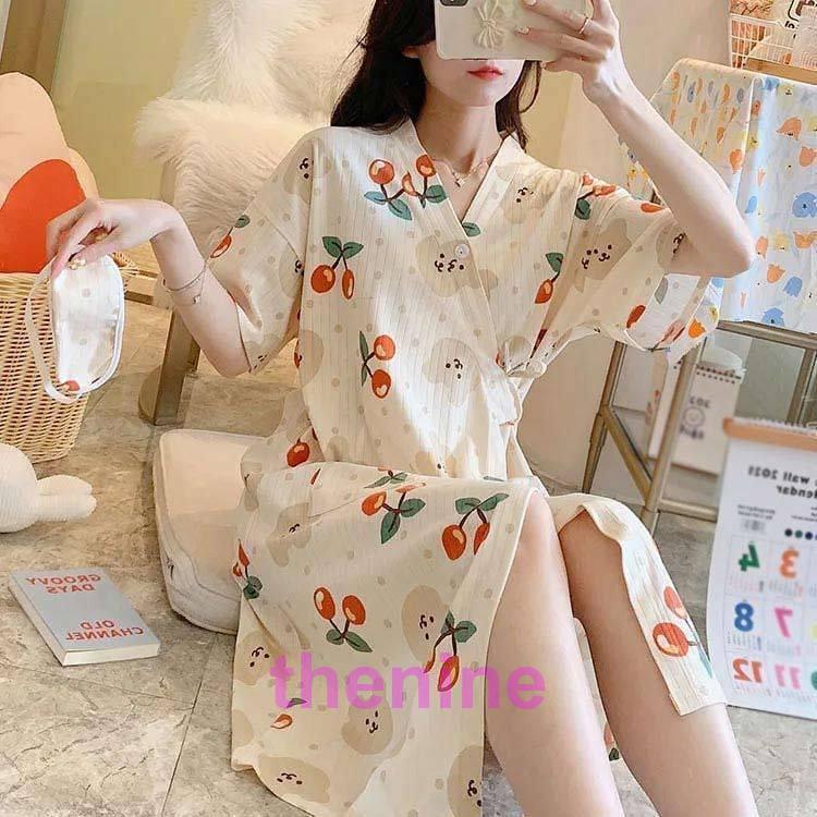 湯 お風呂上り 可愛い 前開き 寝巻き ワンピース バスローブ 寝間着 部屋着 和風 パジャマ ガウン 浴衣 レディース ルームウェア