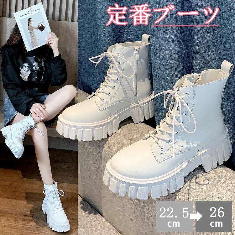 ジップアップ 編み上げブーツ ブーツ サイ ビッグヒール ショートブーツ レディース シークレット レースアップ レディース 厚底