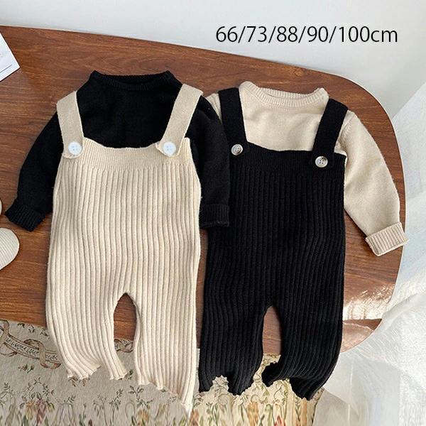新生児 男の子 長袖 カットソー ニット キッズ セットアップ キッズ トップス セーター サロペット ロ..