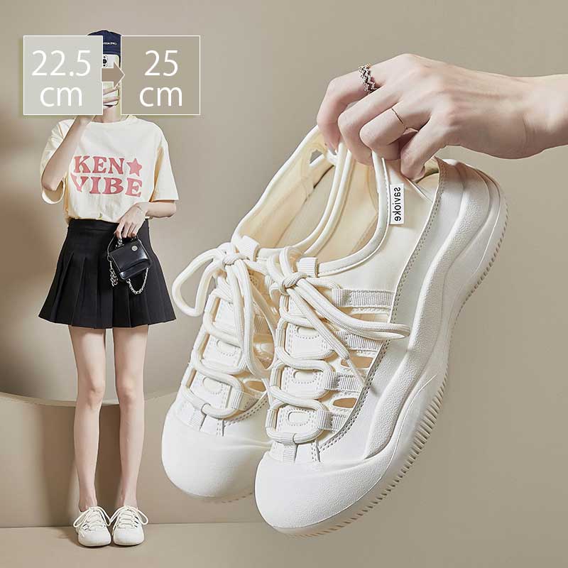 レースアップ 軽量 レディース スポサン スニーカー スニーカー 厚底サンダル キャンバス さんだる カ..