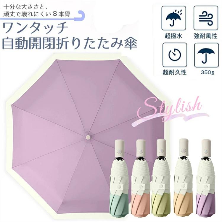 雨傘 カーボン傘 軽量 折りたたみ雨傘 スリム 女性用 8本骨 レディース 自動開閉 コンパクト おしゃれ 晴雨兼用 折りたたみ 軽